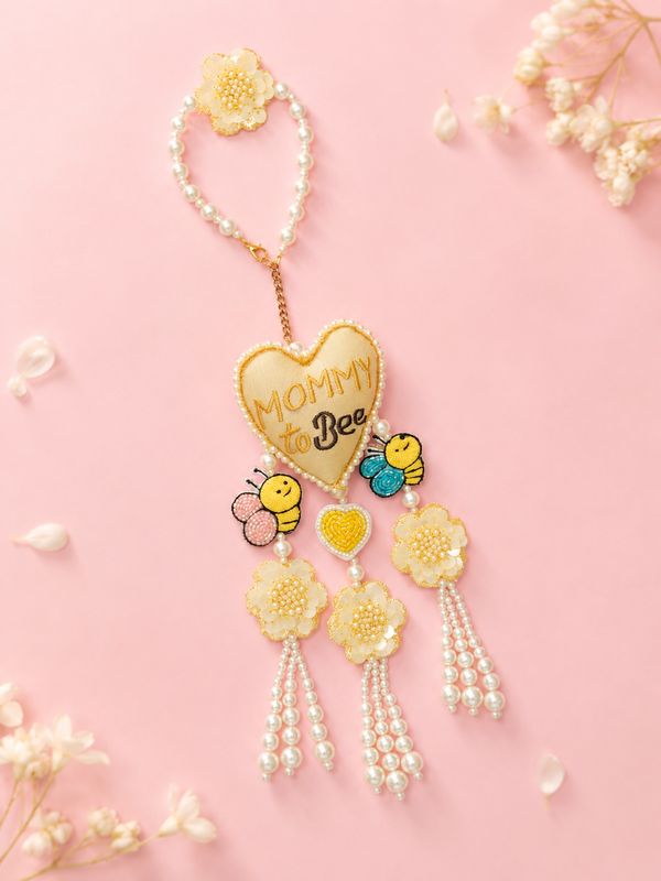 Floral Lumba Rakhi for Bhabhi with colorful thread and beads