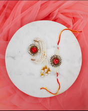 Red Bracelet Rakhi Pair Set