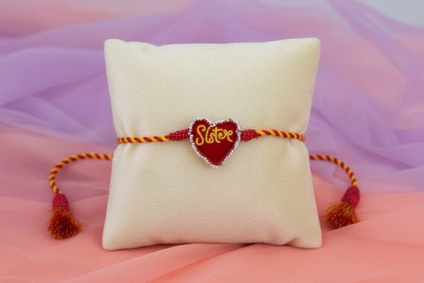 Sister heart shape rakhi