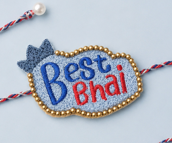 Best Bhai White Blue Rakhi