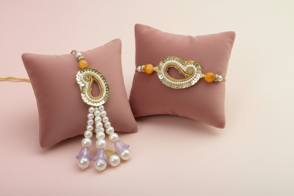 Paisley pastel  Yellow Pair Set