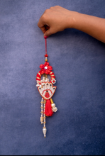 Red Hamsa Rakhi Pair Set