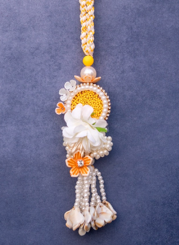 Flower ocur yellow Rakhi Pair Set