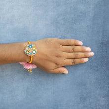 Bhai Orange Blue Mirror Rakhi