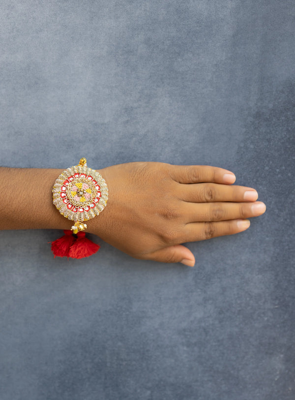 Bhai Red Yellow Beaded Bulk Rakhi