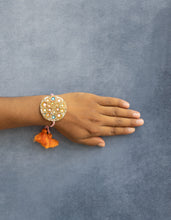 Bhai Orange Blue Beaded Rakhi