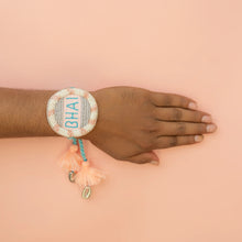 Bhai Blue Peach Bhai Beaded Rakhi