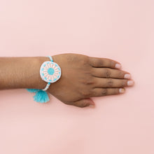 Bhai Peach Blue Beaded Rakhi