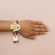 Bhai Hamsa Hand with Evil Eye Beaded Rakhi