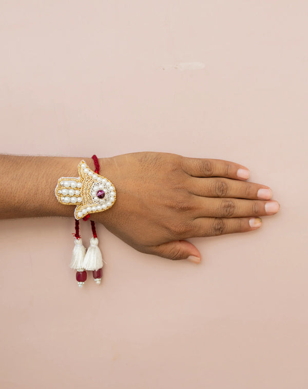 Bhai Hamsa Hand with Evil Eye Beaded Bulk Rakhi