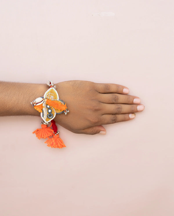 Bhai Yellow Flower Beaded Bulk Rakhi