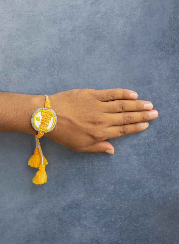 Bhai Yellow Beaded Bulk Rakhi