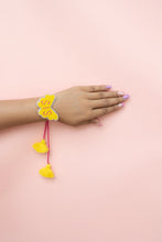 SIS butterfly Bhabhi Yellow Pink Beaded lumba Rakhi