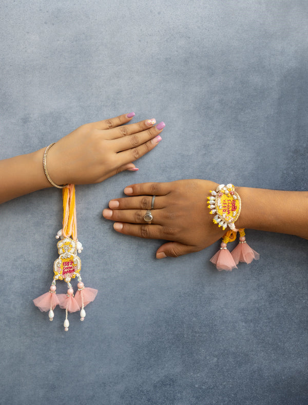 Sabse Sohna Veer and Bhabhi Lumba bulk Rakhi pair set