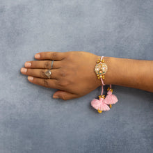 Bhai Pink Orange Beaded Rakhi