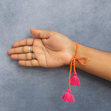 Bhai Orange Pink Beaded Rakhi