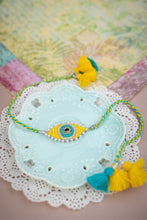 Bhai Yellow Blue evil Eye Beaded Rakhi