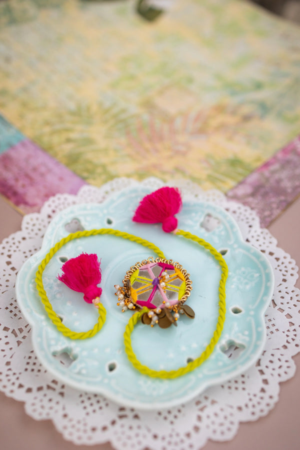 Bhai Multicolor Mirror Rakhi