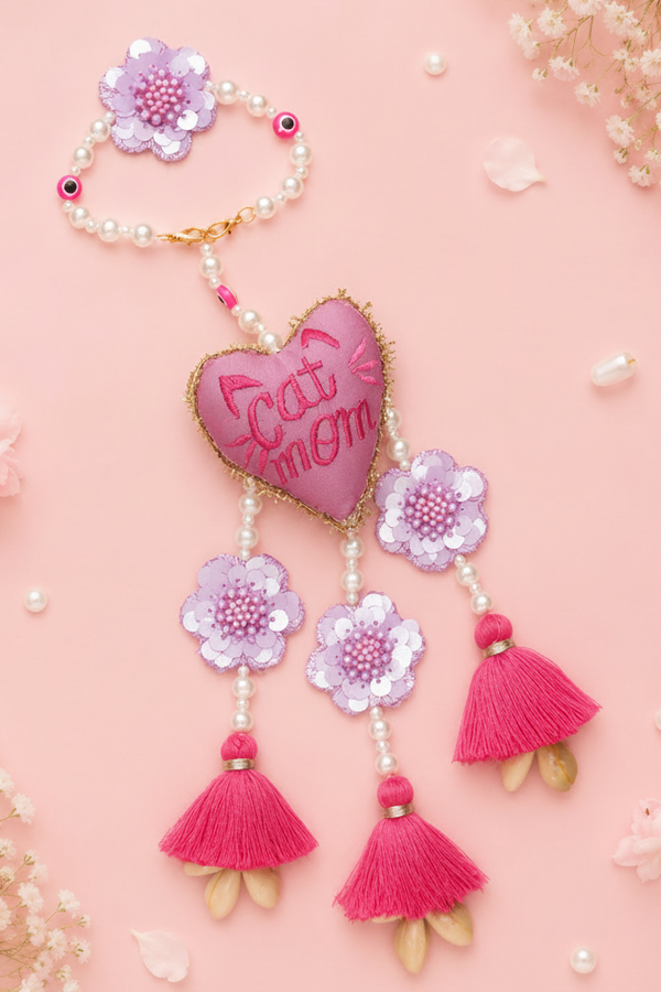 Ethnic Lumba Rakhi for Bhabhi with decorative beads