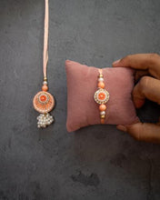 Peach Round Rakhi Set