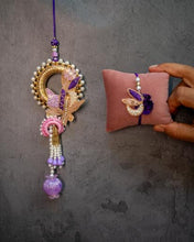 Purple Flower Rakhi Pair Set