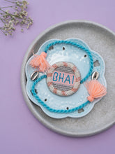 Bhai Blue Peach Bhai Beaded Rakhi