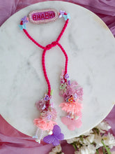 BHABHI Pink Violet Beaded LUMBA Rakhi hangings