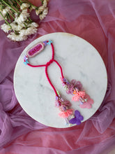 BHABHI Pink Violet Beaded LUMBA Rakhi hangings