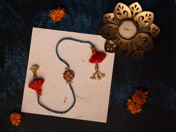 Bhai Orange Yellow Beaded Bulk Rakhi