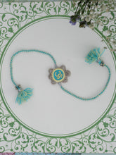 Bhai Blue Silver Om beaded Rakhi