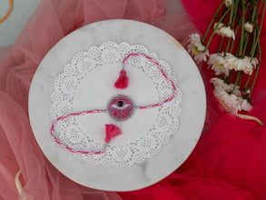 Bhabhi Pink EVIL EYE Beaded LUMBA Rakhi