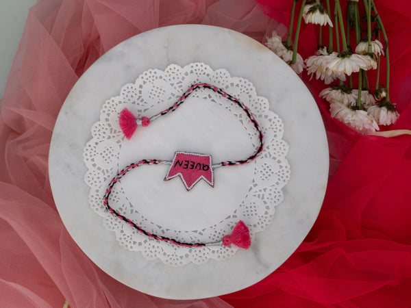 iPink QUEEN CROWN Beaded LUMBA Bulk Rakhi