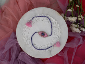 Blue Pink EVIL Eye Beaded LUMBA Rakhi