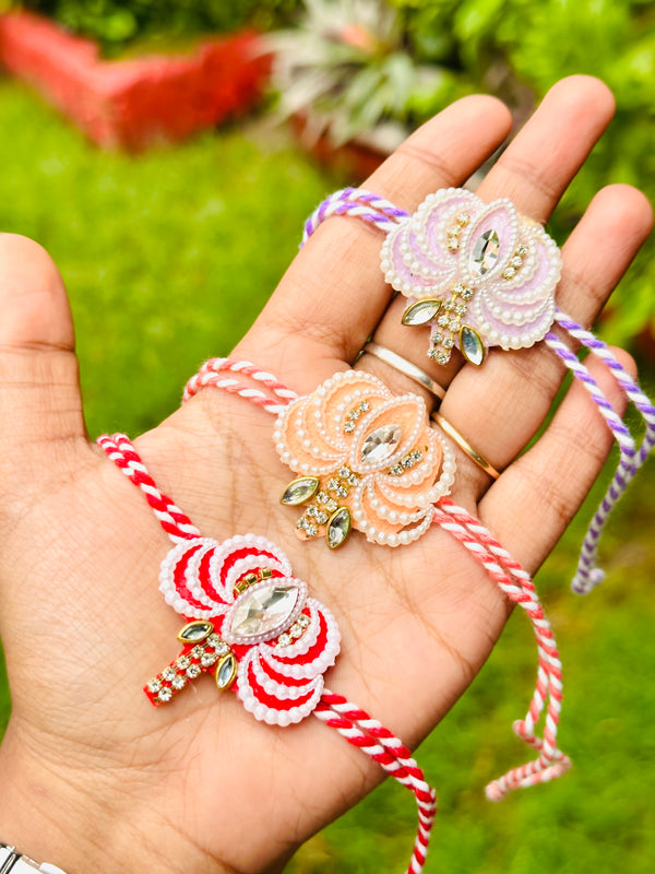 Floral bhai rakhi (Assorted Colours)