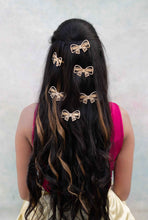 Bani Embellished Crystal Hair Bow Barrett Clip (Set of  6)