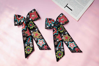 Divya Embellished Crystal Hair Bow Barrett Clip (1pc)