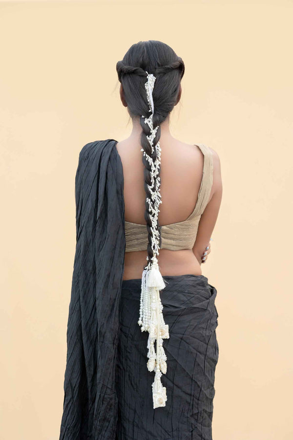 Sharmila Hair Braids Hair Accessories (Pearl-String-and-Pair-of-Tashell)