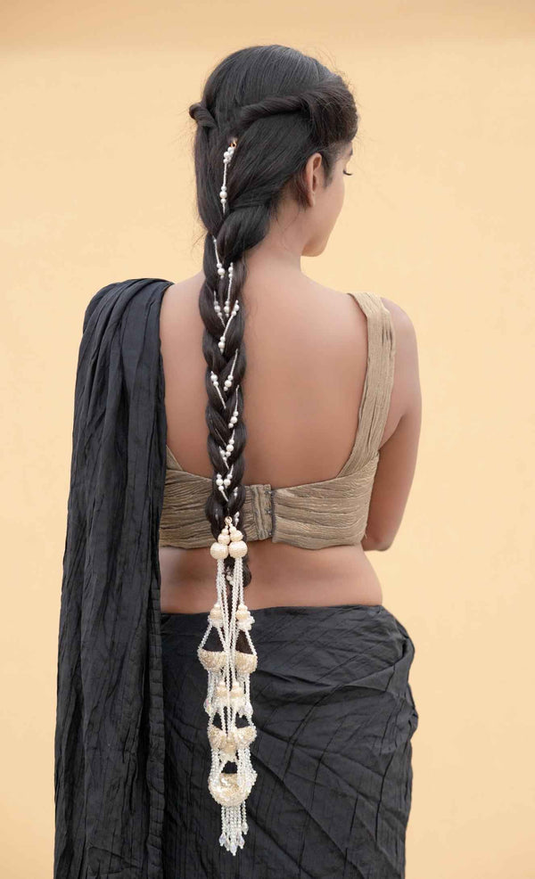 Sonali Hair Braids Hair Accessories (Pair-of-Tashell-1-moti-string)