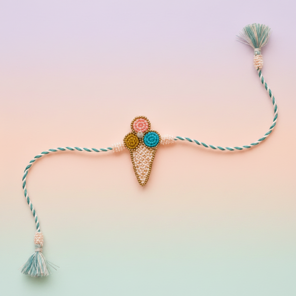 Kid's Ice Cream unisex Beaded Rakhi