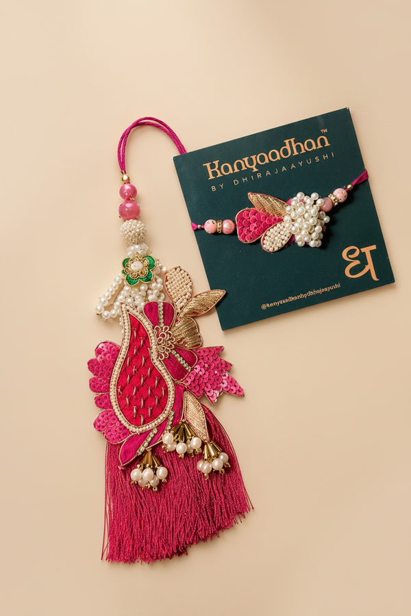 Pink Keri Rakhi Pair Set