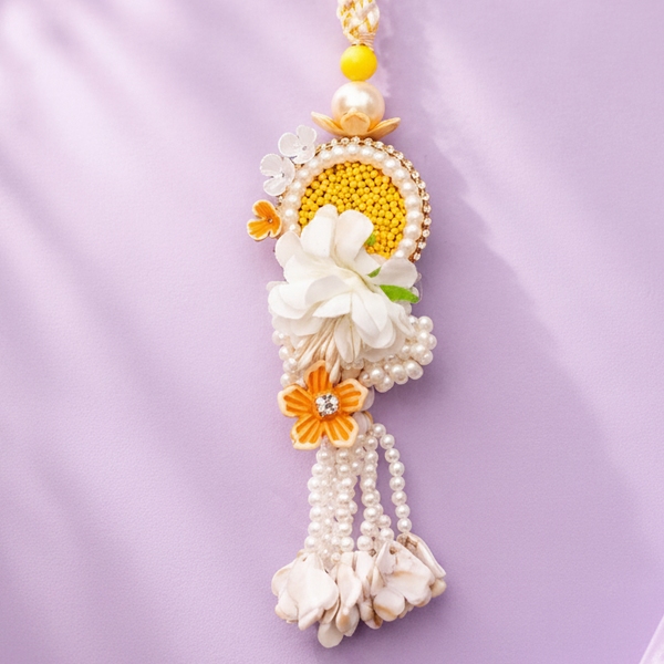 Flower ocur yellow Rakhi Pair Set