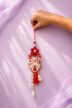 Red Hamsa Rakhi Pair Set