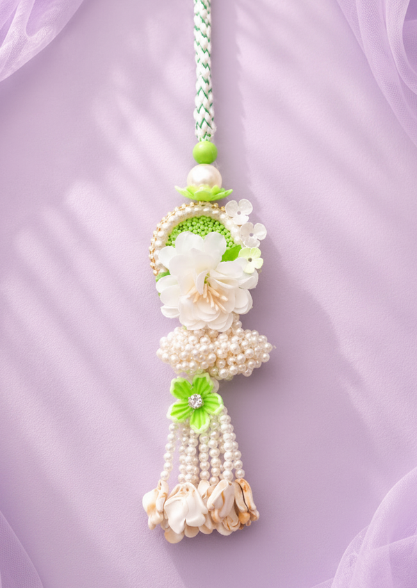 Flower pastel  Green Rakhi Pair Set