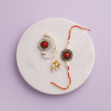 Red Bracelet Rakhi Pair Set