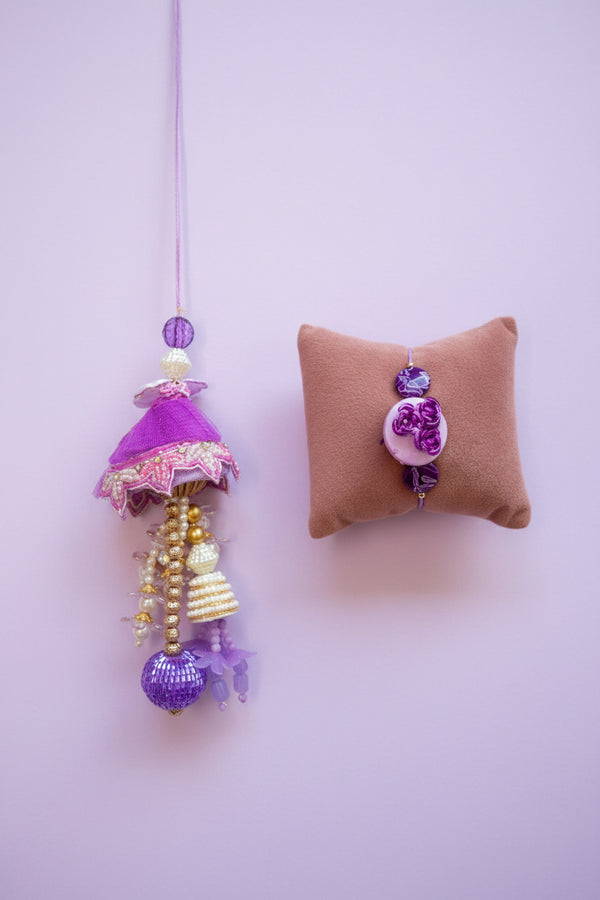 Double jhumka bhabhi lumba + bhai rakhi set