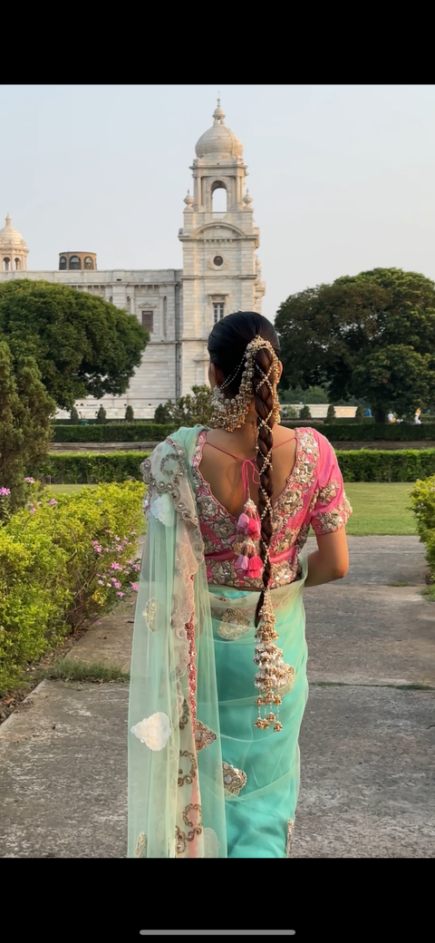 Rukhiya pearl hair braids