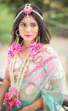 Pink bougainvillea floral set with layered Necklaces, shop-by-style, shop-by-vibe,hoops Earrings,mathapathi,Haathful and kaliras