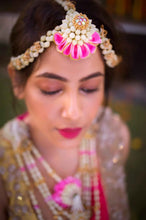 Carnations pink floral with Golden mogra Embellishments Necklaces, shop-by-style, shop-by-vibe,tikka and stud Earrings