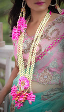 Pink bougainvillea Floral Embellishment multi Layered real look-alike Necklaces, shop-by-style, shop-by-vibe with Danglers