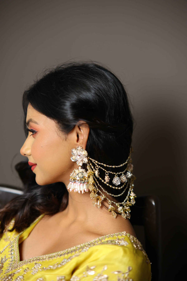 Lavanya jhumka earrings with earchain